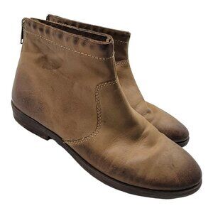 COPY - OTBT Boots Tilton Round Toe Leather Brown Ankle Zip Distressed Womens 10